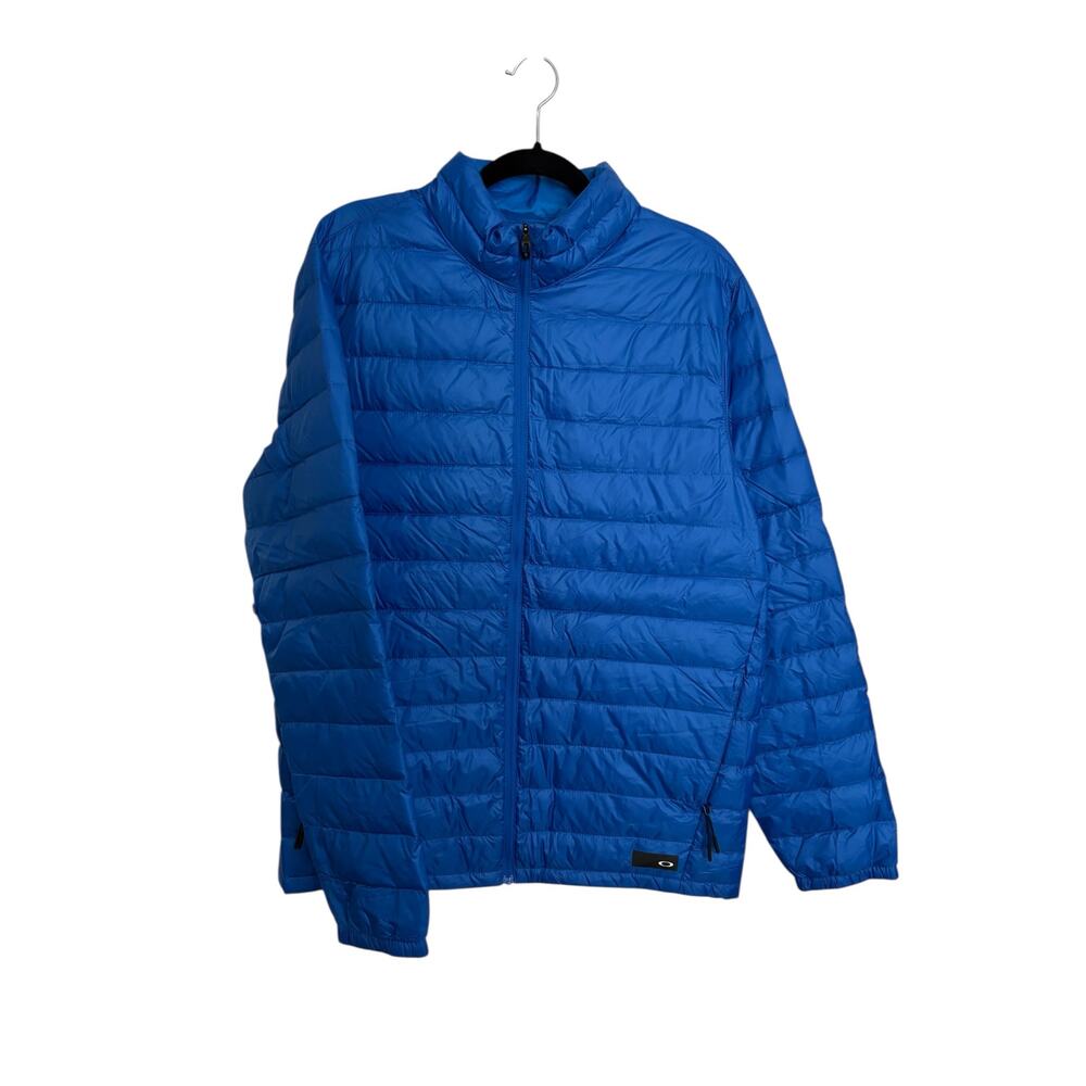 Oakley OMNI Puffer Jacket Mens XL Universal Blue Quilted Down Insulated Full Zip
